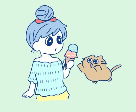 ゆるいシンプルなタッチの動物や人物イラスト描きます 個性的でゆるかわなアイコン、イラスト素材はいかがですか？ イメージ2