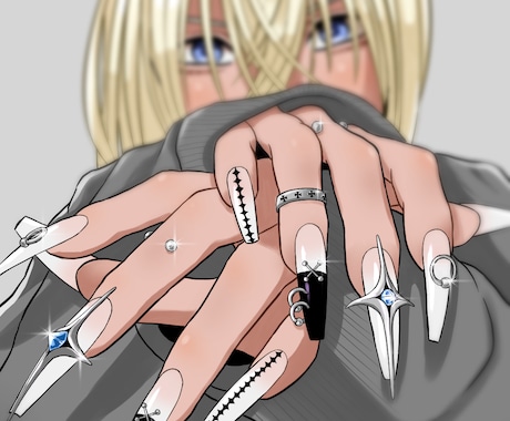 かっこいい女性、男性のイラスト描きます 個性的なイラスト、色使いが得意です イメージ1
