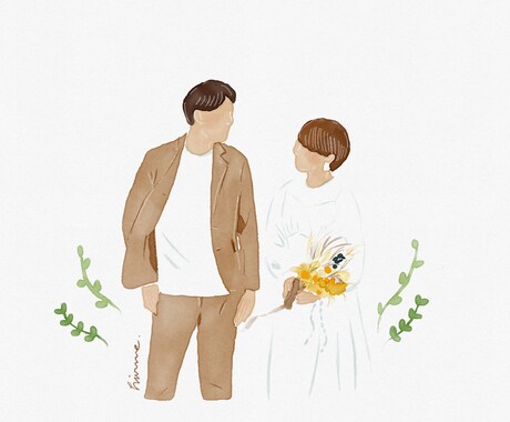 あたたかいアイコンのイラスト描きます 水彩画風のイラストで、頂いたお写真を元に作成します。 イメージ1