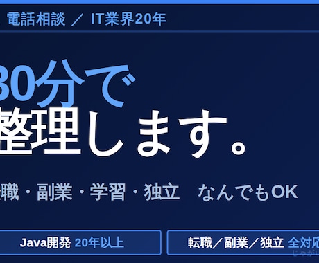 なんでも聞ける！IT業界20年のSEへ相談できます 「聞きたいけど誰に・・」そのモヤモヤ、30分で整理します イメージ1