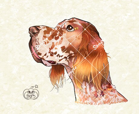 わんこの似顔絵描きます わんこのお顔から首までの似顔絵を描きます イメージ1