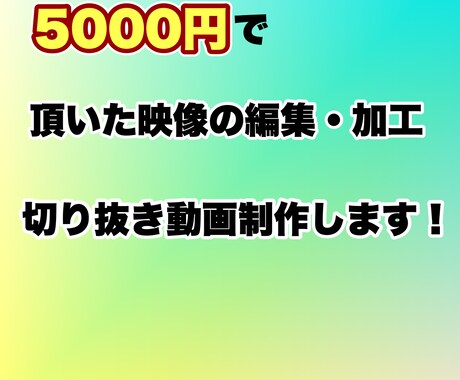 頂いた映像を編集の力でアップデートします お客様より頂いた映像を編集の力でクオリティーを上げます！ イメージ1