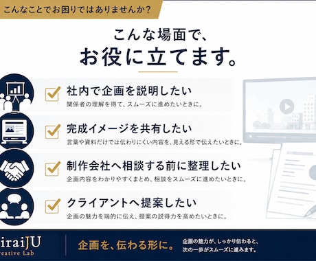 企画が伝わるプレゼン映像を制作します 完成イメージを伝わる形にします イメージ2