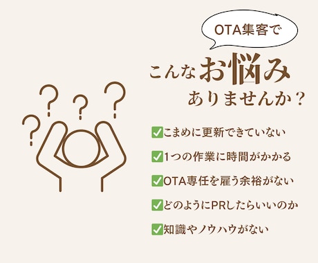 オンライン宿泊予約サイト(OTA)ご相談待ってます オンライン宿泊予約サイト(OTA)はお任せください イメージ2