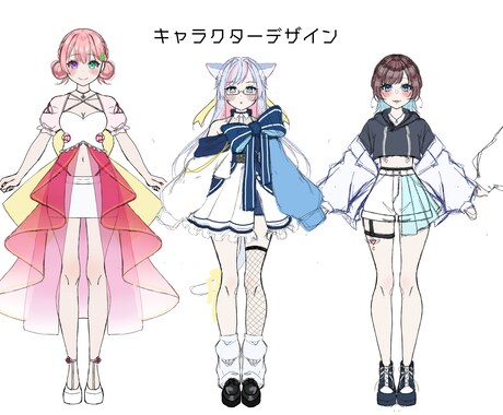 IRIAMやVTuber立ち絵・三面図描きます 高クオリティでかわいい!!商用利用、二次利用OK!! イメージ2