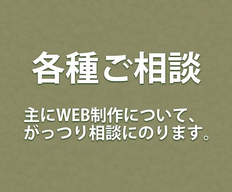WEB制作について相談を承ります 【利用者限定】もっと相談したい方専用です!! イメージ1