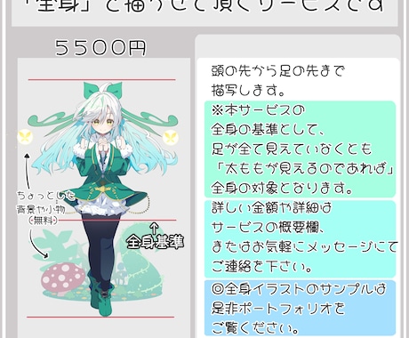 男女可★！良心価格設定で全身の絵をお描きします キャラが1人、簡単な背景、小物追加程度であれば追加料金なし！ イメージ2