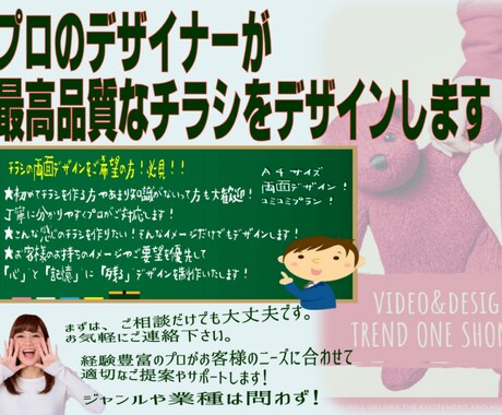 お客様のご要望やイメージを優先してデザインします ※チラシ両面！デザインコミコミプラン！心と記憶に残るデザイン イメージ2