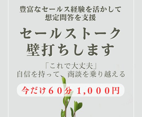 成約率UPへ。あなたのセールストークを壁打ちします 商談・交渉経験豊富な相談役が成約率を高める想定問答を支援 イメージ1