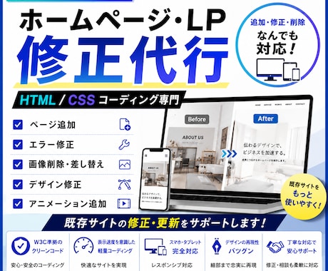 既存サイトの追加｜修正｜削除承ります ご予算に合わせて対応！抽象的な内容でもお気軽にご相談ください イメージ1