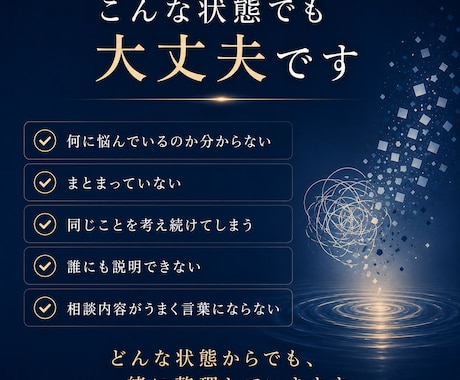 モヤモヤや違和感を一緒に整理します 話を整理し、本当に困っていることを見つけます イメージ2
