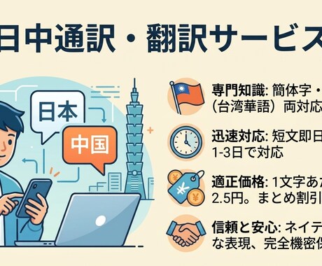 日本語、中国語の翻訳いたします 不自然さのない綺麗な中国語へ！細かいニュアンスも伝えます。 イメージ1