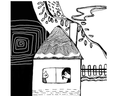 モノクロの世界観でイラスト制作いたします 少し寂しく、静かな空気感のあるイラストを描きます。 イメージ2