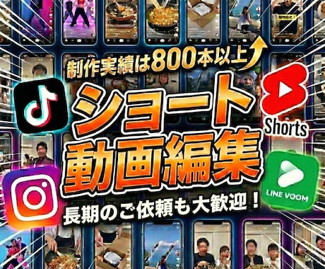 Tiktokなどショート動画の編集をします 総納品数800本以上！長期のご依頼も大歓迎です！ イメージ1