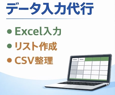 Excelデータ入力・CSV整理を丁寧に代行します 正確で丁寧にExcel入力対応します イメージ1