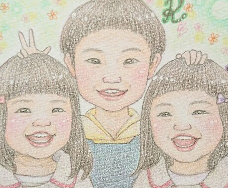 ほんわか優しい♡似顔絵描きます 家族やペットの似顔絵など、手描きで心温まる作品に仕上げます イメージ2