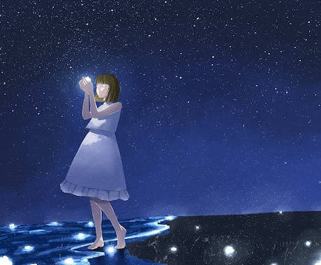 淡く儚い世界観の一枚絵をお描きします 世界観重視のMV・歌ってみた・表紙用に！ イメージ2