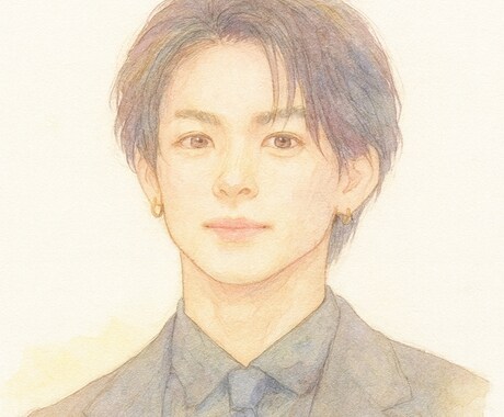 水彩タッチでふんわり優しい似顔絵を制作します 記念日、プレゼント、アイコンなどに イメージ2