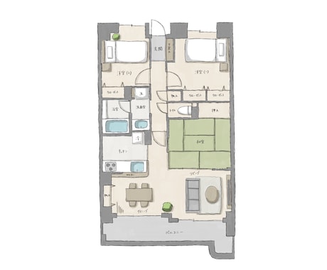 建築イラストレーターがおしゃれな間取り図描きます 手書きならではの優しいタッチでプレゼンやパンフレットやHPに イメージ2