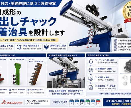 射出成形の取出しチャック設計します Yushin対応・現場経験ベースの設計 イメージ2