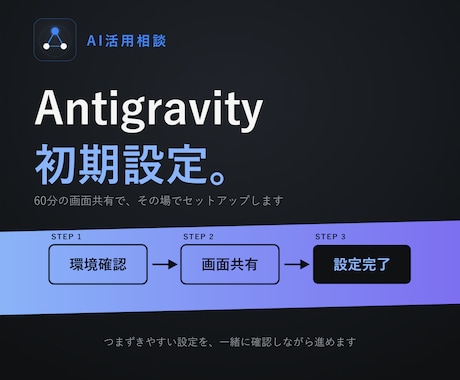 Antigravityの初期設定を一緒にします 話題の新ツールを最初の一歩から一緒に イメージ1