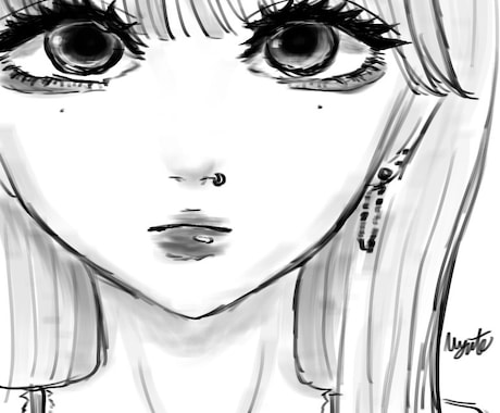 女の子のアイコン用イラストを描きます 病み系やクール系の女の子の顔を描くのが得意です イメージ1