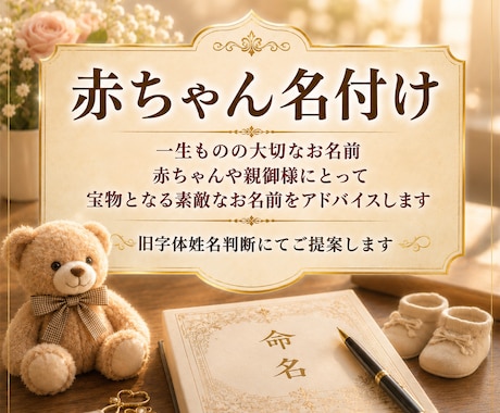 幸運に恵まれる☆赤ちゃん名付けのアドバイスします 一生の宝物☆素敵なお名前を付ける為にご活用ください イメージ1