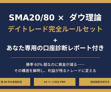 FX手法＋あなた専用のFX口座診断をお届けします FX歴30年の手法PDF＋あなたの取引履歴の分析診断セット イメージ1
