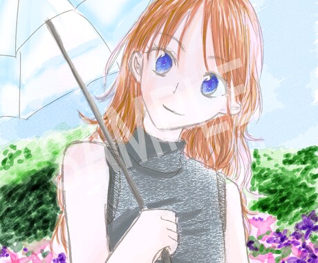 SNSで使える華やかで可愛いアイコンを描きます 透明感と華やかさのある、目を惹くイラストはいかがですか？ イメージ2