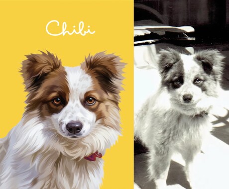 うちの子・ペットの似顔絵イラストを制作します 犬・猫・ペット全般｜こんな写真しかないんですけど…にも対応可 イメージ2