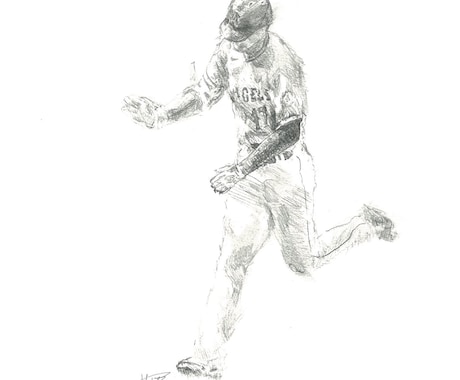 野球(スポーツ全般)のイラストや似顔絵を描きます 色鉛筆で描いた手書きのイラストなど イメージ2