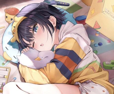 2Dイラスト(背景あり全身)を制作します サムネイルなどに使用できる全身イラスト(背景あり)を作成 イメージ2