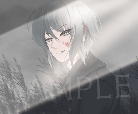 ほんのりダークな雰囲気のイラストお描きします 商用利用可！サムネ、Vtuber、MV、書籍表紙などなど！ イメージ2