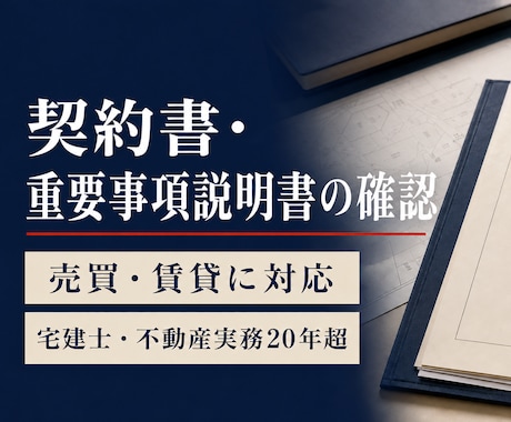 売買・賃貸の契約書・重説を実務目線で確認します 宅建士・不動産実務20年以上の視点で注意点を整理します イメージ1