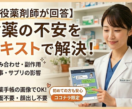 お薬の疑問にお答えします 薬局でゆっくり質問できなかった方対面でお話しするのが苦手な方 イメージ1