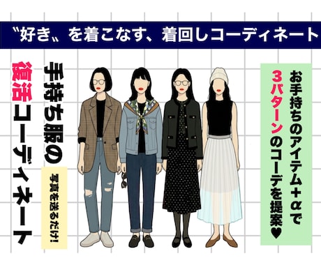 手持ち服の着回しコーディネート作ります タンスの肥やしを主役に！写真を送るだけで新しいスタイルを提案 イメージ1