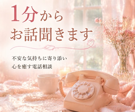 1分から～お話聞きます 不安な気持ちに寄り添い心を癒す電話相談 イメージ1
