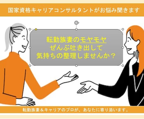転勤族の妻のもやもや、全部聞きます 転妻＆育児中のキャリアコンサルタントが寄り添います イメージ1