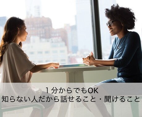 あなたの悩み・愚痴聞き・話し相手になります 赤の他人が聞き相手・話し相手になります。客観的な意見が聞ける イメージ1