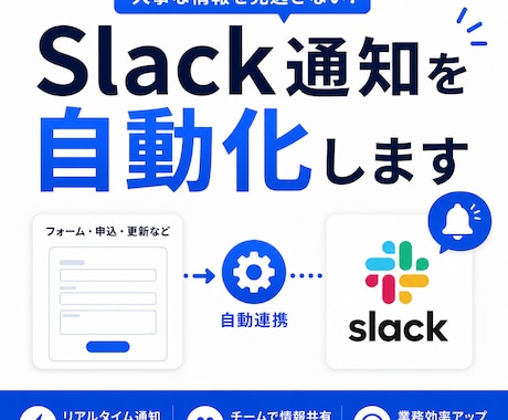 Slack通知を自動化します 問い合わせ・申込・更新情報をリアルタイム通知 イメージ1