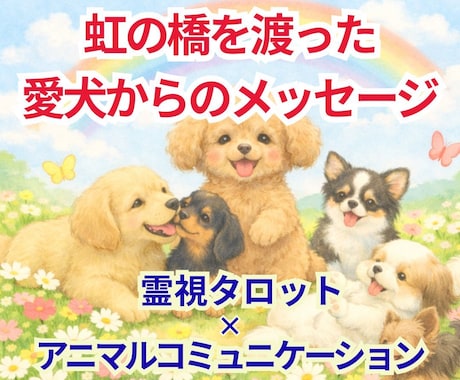 虹の橋を渡った愛犬の想いをタロットで鑑定します ペットロスに寄り添いお空のワンちゃんからのメッセージをお届け イメージ1