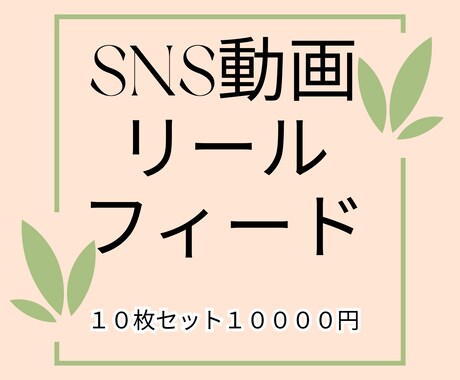 SNSのリール・フィード動画などをセットで承ります １本あたり１０００円のお得なセット１０枚１００００円！！ イメージ1