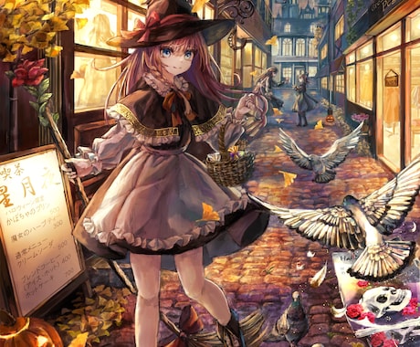 幻想的な一枚絵を描きます 背景あり、キャラクターのみ、どちらも可能です イメージ2