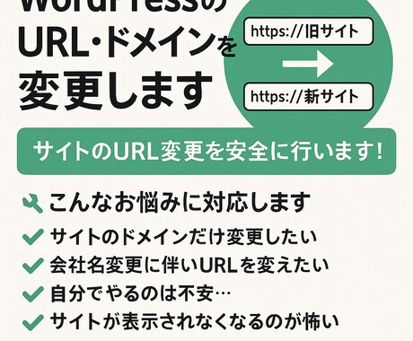 WordPressのURL・ドメインを変更します サイトのURL変更を安全に行います！ イメージ1
