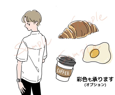 最短3日・イラストカット作成します シンプルでかわいいモノクロイラストを描きます イメージ2