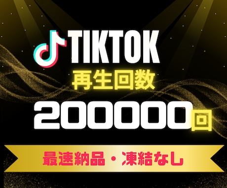 TikTok再生回数20万回UP！増やします 早納品❗️ティックトック再生回数＋20万回アプローチ