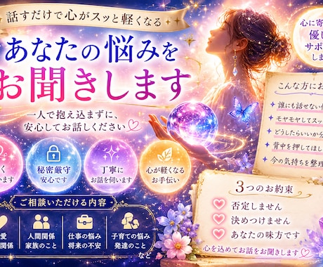 モヤモヤした気持ちを整理します 恋愛・仕事・子育てを占います。不安解消 イメージ1