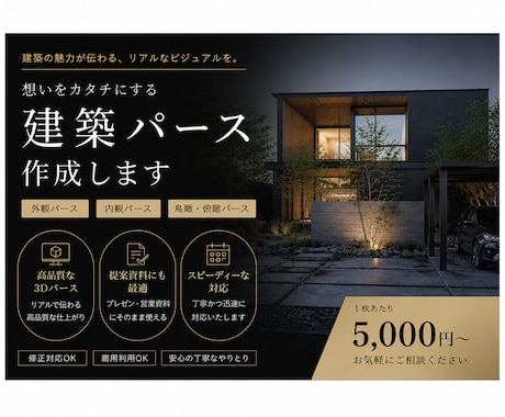 最高品質の建築パースを作成します イメージ1