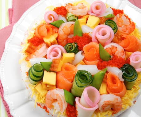 Ｈａｐｐｙお寿司ケーキのパーソナルレッスンします お土産やお祝い萌えＭａｘ！デザートはマンゴ―ババロア▶初心者 イメージ1