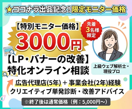 特別価格｜プロがLP・バナーの改善点を解説します イメージ1